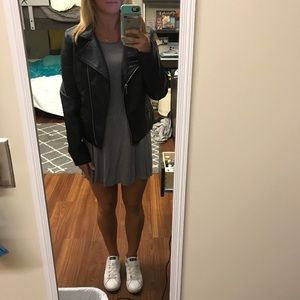 Short Grey Skater Dress